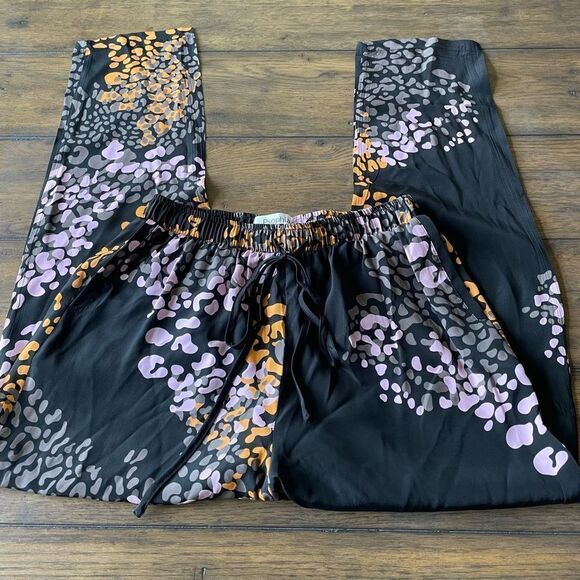 Psophia‎ Women’s Silk Blend Pull-on Elastic Waist Pants Black size 36 (US 4/6) - Picture 3 of 9